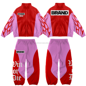 Conjunto Deportivo Personalizado de Alta Calidad, Chaqueta y Pantalones Impermeables Reflectantes de Nailon para Exteriores, Traje Deportivo para Hombre - Product Image 1