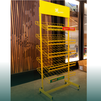 Étagère métallique mobile et recyclable en treillis métallique moderne / Présentoir de boulangerie et de produits avec conception détachable, revêtement poudré - Acceptation OEM