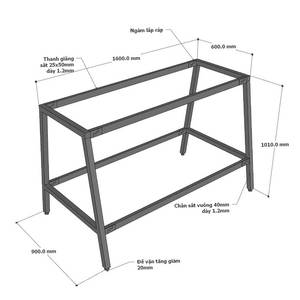 Industrial 200x100x105cm Standing Conference <b>Table</b> A-<b>Shaped</b> Iron Legs Rubber Wood Office Furniture for Conference Room HBMN036 - Product Image 6