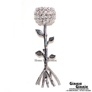 Soporte y base chapados en oro fundido de aluminio de diseñador ventajoso para portavelas de cristal y votivo de la India a los mejores precios - Product Image 6