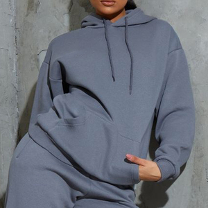 Survêtement personnalisé à fermeture éclair lavée à l'acide vêtements pour femmes broderie patch sweat à capuche et pantalon de survêtement en détresse ensemble de survêtement - Product Image 5