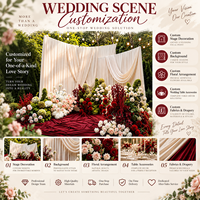 Fleurs artificielles personnalisées faites à la main, accessoires de décoration de mariage sur mesure, solution tout-en-un pour la scène de mariage