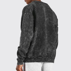 Venta al por mayor de invierno 450GSM Heavyweight Vintage Pullover Hoodie algodón grueso polar logotipo personalizado Streetwear bolsillo hombres - Product Image 2