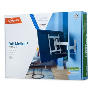 Support TV et chariot mobile COMFORT Tvm 3443, blanc, VESA 400 x 400, supporte jusqu'à 25 kg, pour téléviseur mural - Product Image 2