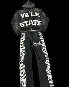 Chándales de gran tamaño de algodón OEM 100% para hombres, ropa de calle de peso pesado, chándales de hombres y mujeres - Product Image 6