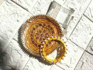 Handcrafted Gota Patti Embroidered Jewelry Pouch <b>Bags</b> for Weddings New Year Diwali <b>Halloween</b> Haldi Mehndi Barati <b>Parties</b> - Product Image 2