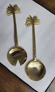 Ensemble de serveurs à salade en laiton doré antique classique Ustensile de service à manger intemporel Ustensiles de cuisine décoratifs - Product Image 4