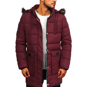 Transpirable Hombres Parka Chaqueta de invierno Venta al por mayor Moda Poliéster Hombres Invierno Capucha Parka Chaquetas Poliéster Nylon Parka Chaqueta - Product Image 3