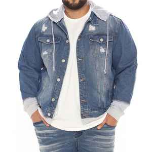 Vestes en jean personnalisées pour hommes Blouson aviateur en jean confortable en jean vintage pour hommes - Product Image 1