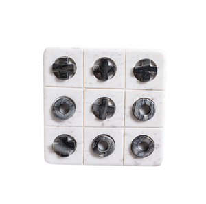 Vente en gros incroyable ensemble de jeu de morpion en marbre blanc de la plus haute qualité pour les enfants - Product Image 1