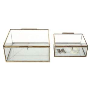 Lujosa caja decorativa de metal y vidrio con materiales de primera calidad para una exquisita Presentación de regalos y hogar - Product Image 2