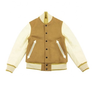 Haute qualité pour hommes Logo personnalisé manches en cuir classique bouton de broderie laine universitaire CollegeBaseballjacket pour hommes - Product Image 1