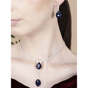 Radiant Allure 24K Gold Plated Fine Jewelry Set Bold <b>Statement</b> <b>Necklace</b> with Zircon for Party Occasions - Product Image 2
