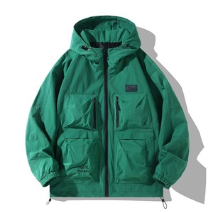 Custom <b>Overhead</b> Full Zip <b>Waterproof</b> Polyester Streetwear Windbreaker <b>Jacket</b> for Men's - Product Image 1