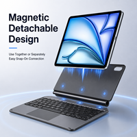 Étui clavier magnétique inclinable avec suspension, métallique, modulaire, à fixation rapide, avec pavé tactile et rangement pour stylet, style ordinateur portable, alimenté par USB-C