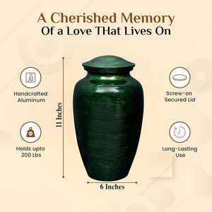 Grande urne en aluminium élégante au design moderne pour adultes Vente en gros pour l'inhumation au cimetière Crémation funéraire Finition élégante pour la sympathie - Product Image 3