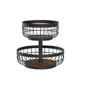 Panier décoratif incurvé à la main en fil métallique, support de rangement écologique, panier à fruits en métal à prix abordable - Product Image 4