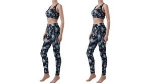 ชุดโยคะผ้าไนลอนสแปนเด็กซ์สำหรับผู้หญิงชุดออกกำลังกายแบบไร้รอยต่อแห้งเร็วผ้าไนลอนสแปนเด็กซ์พิมพ์ลายน้ำหนักเบา - Product Image 5