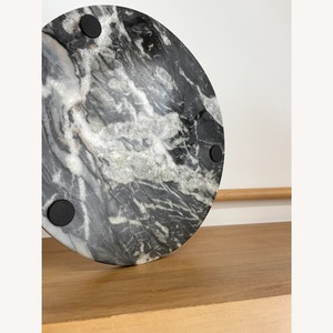 หินอ่อนกลมเสิร์ฟชีสบอร์ดเขียงหินอ่อนสีเทา - Product Image 6