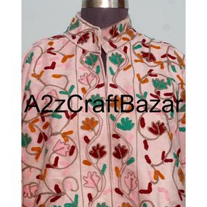 เสื้อแจ็คเก็ตกำมะหยี่ซูซานีแบบเป็นมิตรกับสิ่งแวดล้อม งานฝีมือสไตล์โบฮีเมียน ชิค  งานปักแบบดั้งเดิม ผ้าหรูหรา ลายดอกไม้ สำหรับฤดูหนาว - Product Image 3