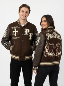 Winter Casual Outerwear Premium Fit Warm Wears Wool Leather Sleeves Letterman Varsity <b>Jacket</b> Collage Baseball <b>jacket</b> for <b>men</b> - Product Image 5