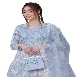 ชุดเดรสผ้าพานาจาบิสถานปักลายสำหรับผู้หญิงชุดสูทสำหรับเจ้าสาวจากปากีสถานดีไซน์เนอร์ของปากีสถานโดย motis Fashion VOL zareen - Product Image 3