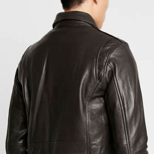 OEM Manufactured Light <b>Weight</b> <b>Men</b> Leather Jackets / Custom Botton Closure <b>Men</b> Leather Jackets - Product Image 5