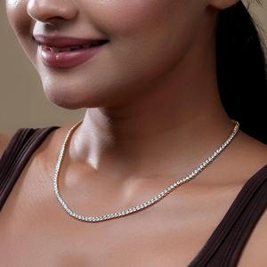 Collier Tennis en Diamant Moissanite Taille Ronde Édition Limitée avec Chaîne en Argent 925, Collier de Mariage pour Femme, Luxe et Tendance - Product Image 6