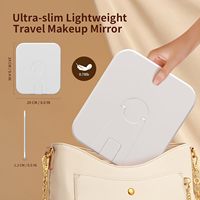 Espejo de Maquillaje Iluminado Recargable Personalizado MoonlitGlow, Espejo Cosmético Cuadrado Ultra Delgado de Escritorio, Compatible con Venta al Por Mayor OEM ODM