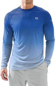 Camisas de manga larga de protección solar para hombres UPF 50 + Rash Guard para hombres SPF UV Pesca Senderismo Correr Entrenamiento Camiseta atlética - Product Image 4