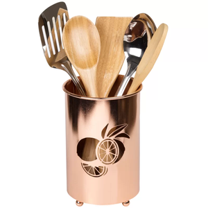 Shiny Polished Copper Ceramic Cutlery Holder Spoon Utensils for Kitchen Table Top Dining Restaurant Use - Product Image 1