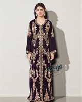 AWAIS HOUSE Caftan Abaya Hijab de soirée arabe pour adultes, style Dubaï marocain, grande taille, léger, à manches longues, ethnique, perlé et riche, pour Ramadan