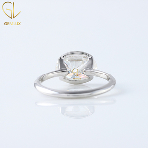 แหวนเพชรโมอิส3CT ตะวันตกตะวันออกสำหรับผู้หญิงแหวนหมั้นงานแต่งงานแบบเพชรโมอิสซาไนต์ทรงรี14K ทองคำขาวประดับเพชรแบบครึ่งเรือนสำหรับผู้หญิง - Product Image 4