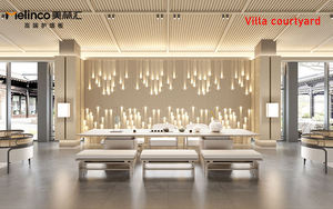 Effetti speciali di illuminazione WPC Art feritoia decorativa per interni modulare a parete stellata foglio di sfondo con luci a LED