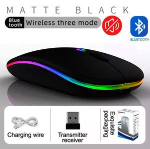 Высококачественный тонкий портативный оптический RGB игровой Bt 2,4G двойной режим USB PC ноутбук компьютер перезаряжаемая беспроводная мышь - Product Image 4