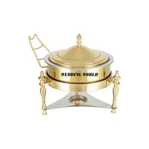 Servidor de comida aislado de metal Cazuela de diseñador hecha a mano de alta calidad Forma redonda Classic Stylsih Venta al por mayor Hotpot de metal - Product Image 5