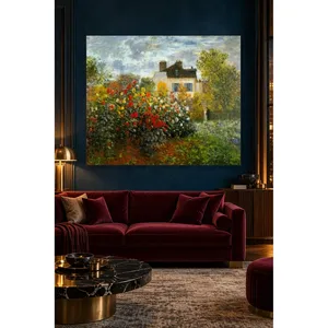 Impression sur toile de Fida Monet : Dahlias dans le jardin d'Argenteuil - Product Image 1