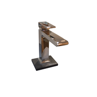 Robinet de lavabo carré chromé à levier unique, mitigeur de salle de bain en céramique Fratelli Pellizzari, robinet moderne en laiton finition polie