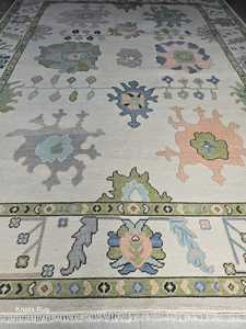 Oushak พรมขนสัตว์12X15แบบดั้งเดิมพรมถักมือสีขาวสีน้ำตาลสีสันสดใสสำหรับห้องนั่งเล่นรถบ้านขนาด8x10 10X14 9x12ขนาด - Product Image 6