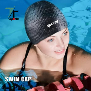 Bonnet de bain ergonomique 3D en silicone pour cheveux longs, antidérapant, imperméable, avec logo personnalisé, équipement <span class=keywords><strong>d</strong></span>'entraînement en <span class=keywords><strong>piscine</strong></span> en gros - Product Image 4