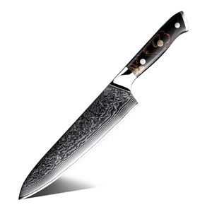 Vente en gros Couteau de chef damas personnalisé de haute qualité Couteaux de cuisine à manche noir en acier inoxydable à haute teneur en carbone OEM disponible - Product Image 1