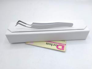 Pinzas de pestañas recubiertas de Color blanco con polvo de diamante ondulado Mega volumen etiqueta personalizada privada pinzas de pestañas profesionales - Product Image 2