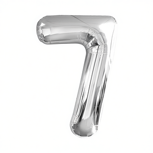 <b>Silver</b> Metallic Number 7 Foil <b>Balloon</b> 45cm Party Decoration - Product Image 2