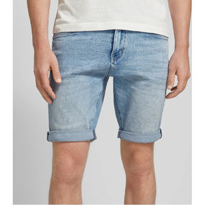 Pantalones vaqueros transpirables lavados con ácido de alta calidad para hombre, pantalones vaqueros de pierna ancha de ajuste Regular hasta la rodilla con bolsillos cargo, pantalones cortos a la venta - Product Image 4