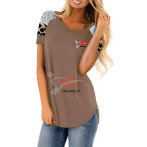 T-shirt de haute qualité avec impression personnalisée du logo pour femmes T-shirt Sumer en coton personnalisé flexible pour femmes - Product Image 4