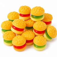 Bonbons gélifiés en forme de hamburger, halal, saveurs fruitées assorties, fabrication en gros OEM ODM, TIK TOK
