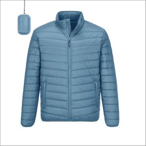 Chaqueta de invierno acolchada de lona de alta calidad, fabricada en fábrica, con cuello alto, cremallera completa, logotipo personalizado, impermeable y con patrón sólido. - Product Image 1