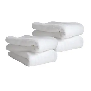 [Inventory Clearance] Cotton Bath Towel Made In Japan 100% 60cm*120cm 275g 350GSM Light Soft Touch Quick Dry Home White 4pcs Set
