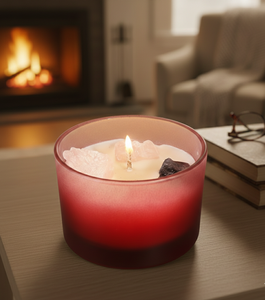 Bougie aromathérapeutique de luxe en cire de soja infusée de cristaux, parfum personnalisé pour le Ramadan - Parfum d'ambiance écologique et design esthétique - Product Image 2