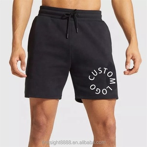 Venta al por mayor de pantalones cortos de algodón de felpa francesa con logotipo personalizado para gimnasio deportes entrenamiento Fitness sudor para correr para hombres y mujeres Unisex - Product Image 1